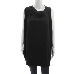 Dries Van Noten Women Black Cotton Cowl Neck Sleeveless Tunic Size L